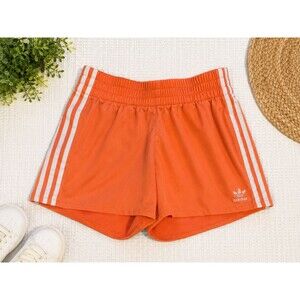 adidas Originals Women Orange 3-Stripes Trefoil Track Shorts Size Unknown